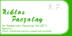 miklos paczolay business card